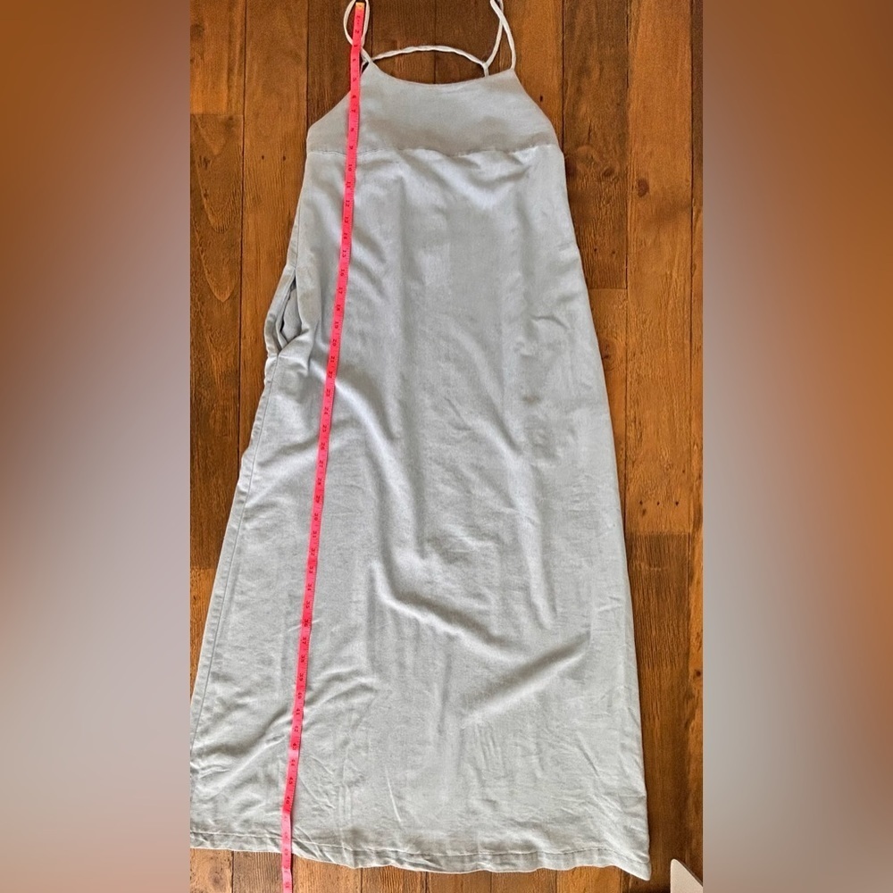 SAGE The label Chambray Blue Sleeveless Maxi Dress Pockets Spaghetti Straps - Picture 9 of 17